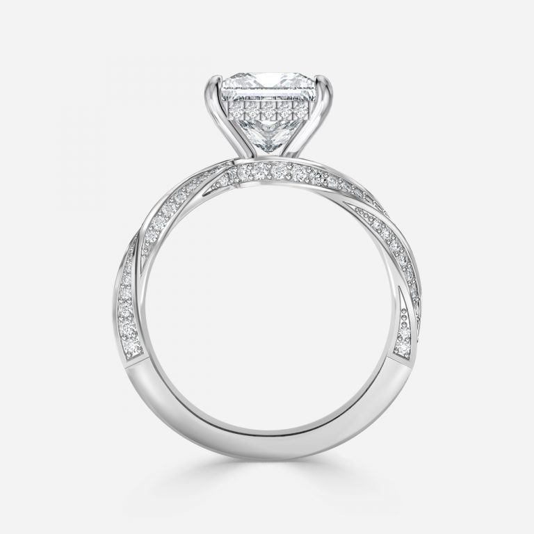 Princess Hidden Halo Engagement Ring