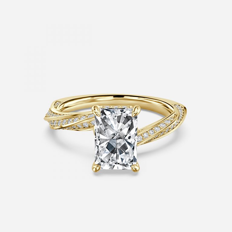 Radiant Hidden Halo Engagement Ring