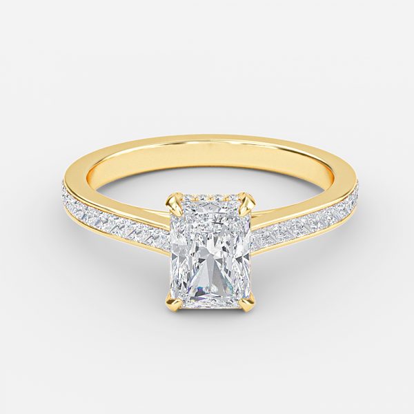 Radiant Hidden Halo Engagement Ring