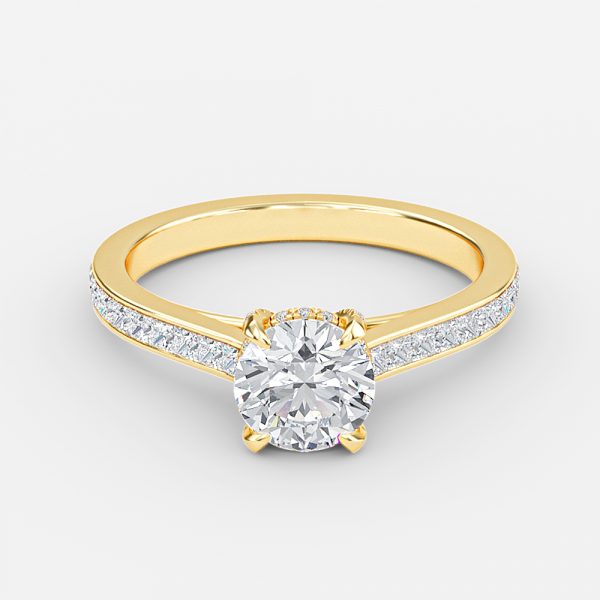 Round Hidden Halo Engagement Ring