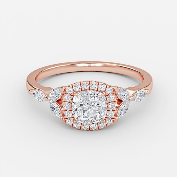 Cushion Halo Engagement Ring