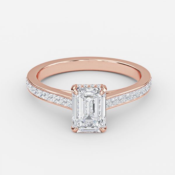 Emerald Hidden Halo Engagement Ring