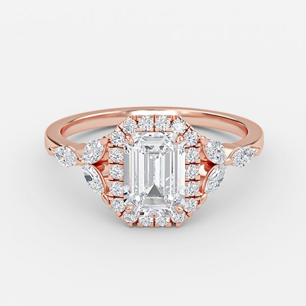 Emerald Halo Engagement Ring