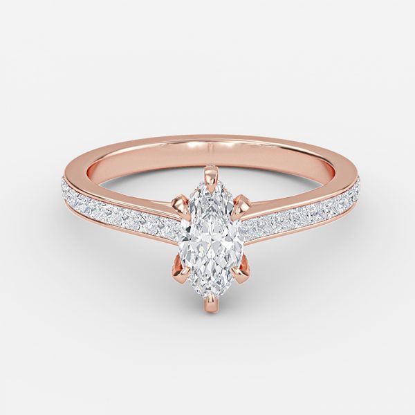 Marquise Hidden Halo Engagement Ring
