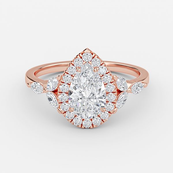 Pear Halo Engagement Ring