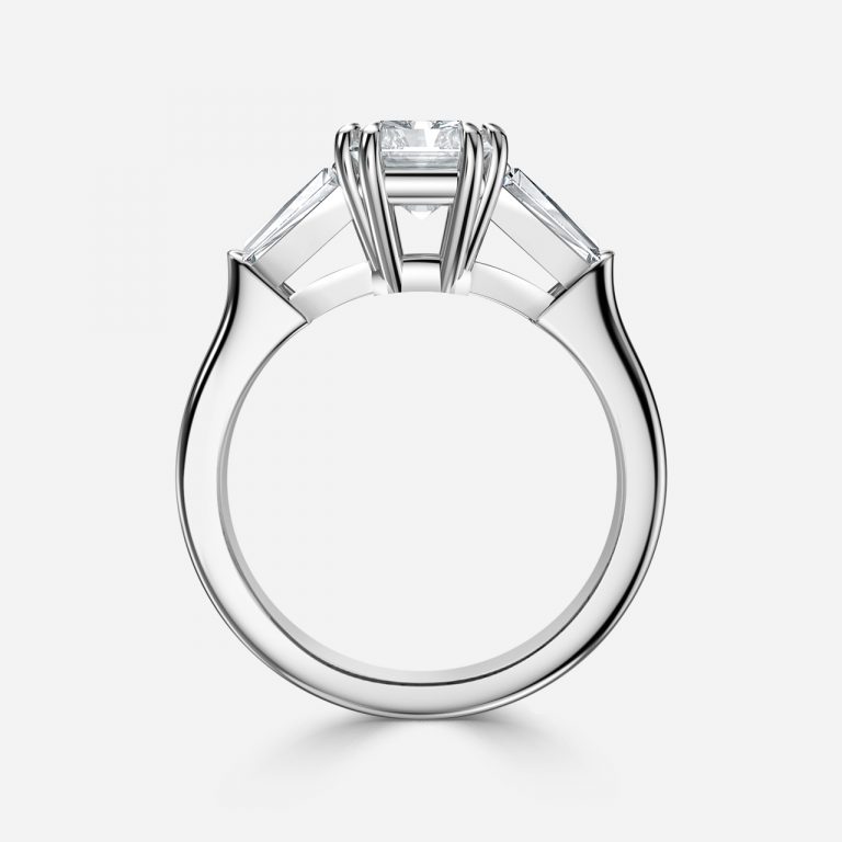 Radiant Three Stone Engagement Ring