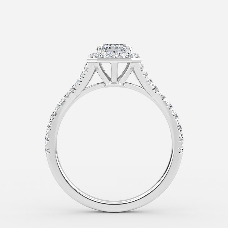 Emerald Halo Engagement Ring