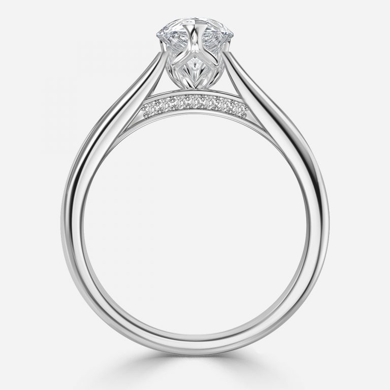 Pear Hidden Halo Engagement Ring
