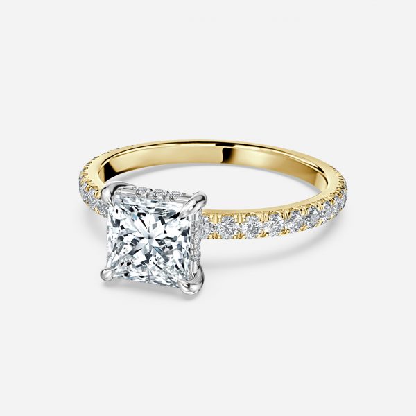 Princess Hidden Halo Engagement Ring