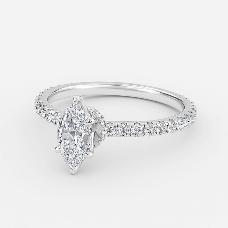 Marquise Hidden Halo Engagement Ring