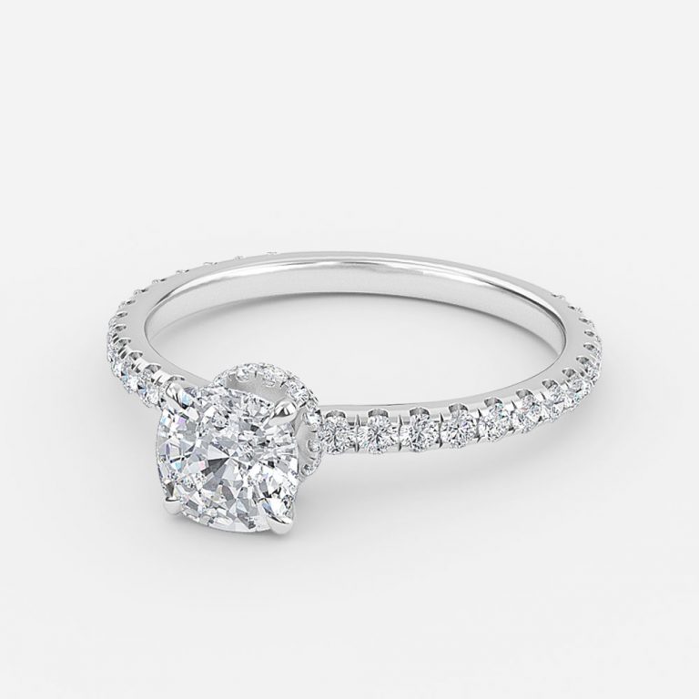 Round Hidden Halo Engagement Ring