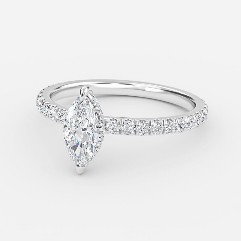 Marquise Hidden Halo Engagement Ring