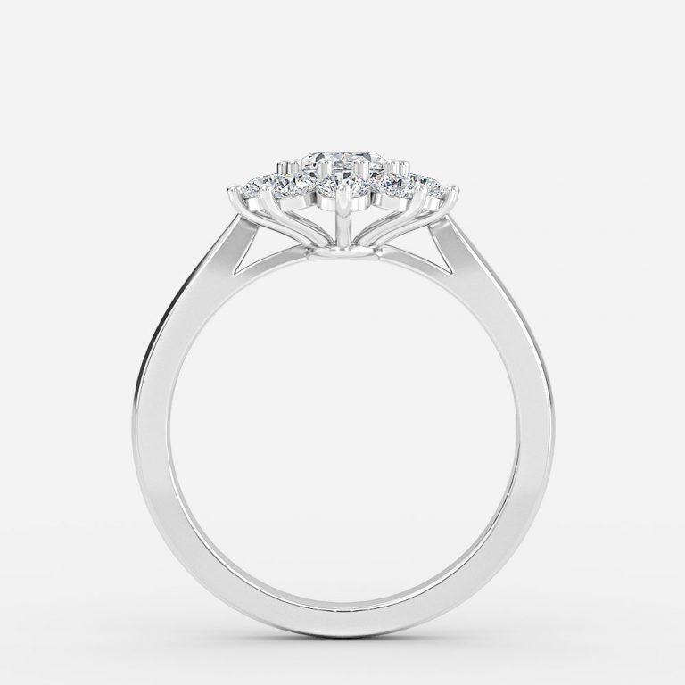 Oval Cluster Engagement Ring