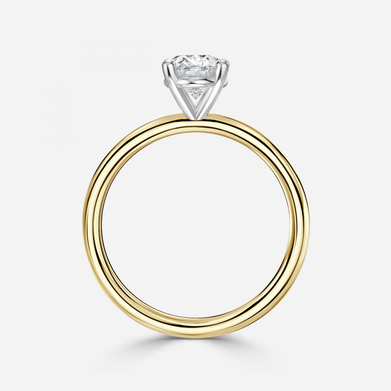 Oval Two Tone Solitaire Engagement Ring