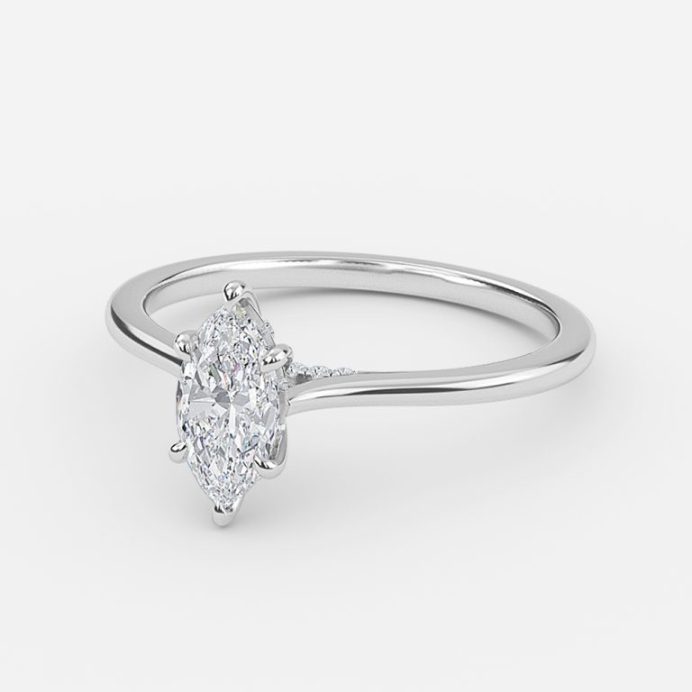 Marquise Hidden Halo Engagement Ring