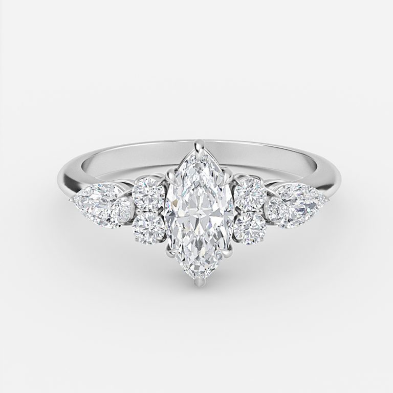 Marquise Three Stone Engagement Ring