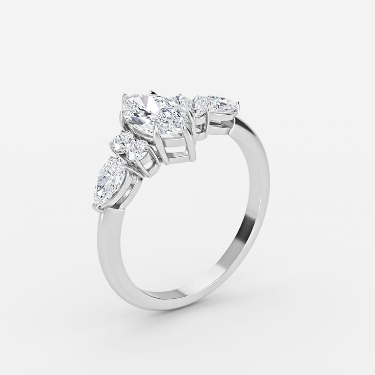 Marquise Three Stone Engagement Ring