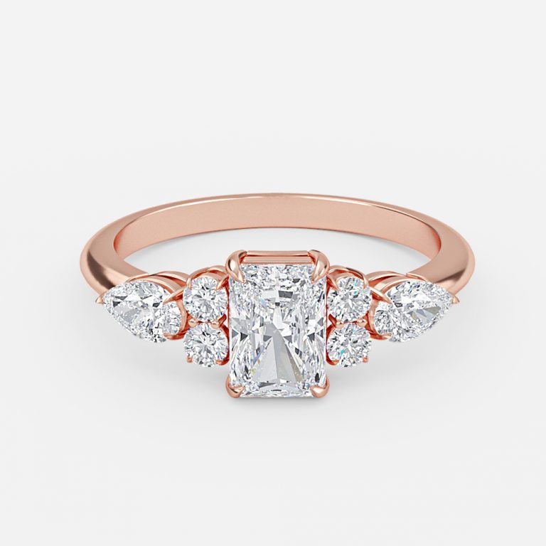 Radiant Three Stone Engagement Ring