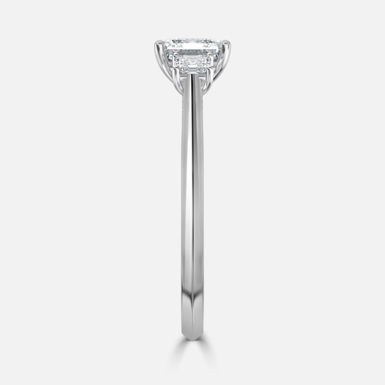 Asscher Three Stone Engagement Ring