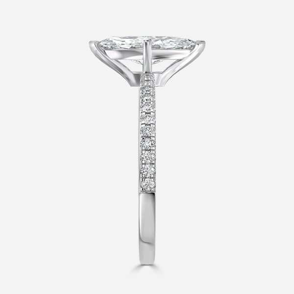 De La Luna Marquise Diamond Band Engagement Ring