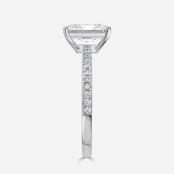 De La Luna Radiant Diamond Band Engagement Ring