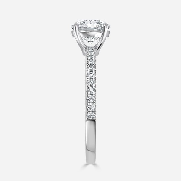 De La Luna Round Diamond Band Engagement Ring