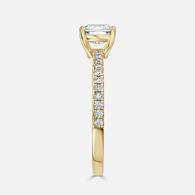 De La Luna Cushion Diamond Band Engagement Ring