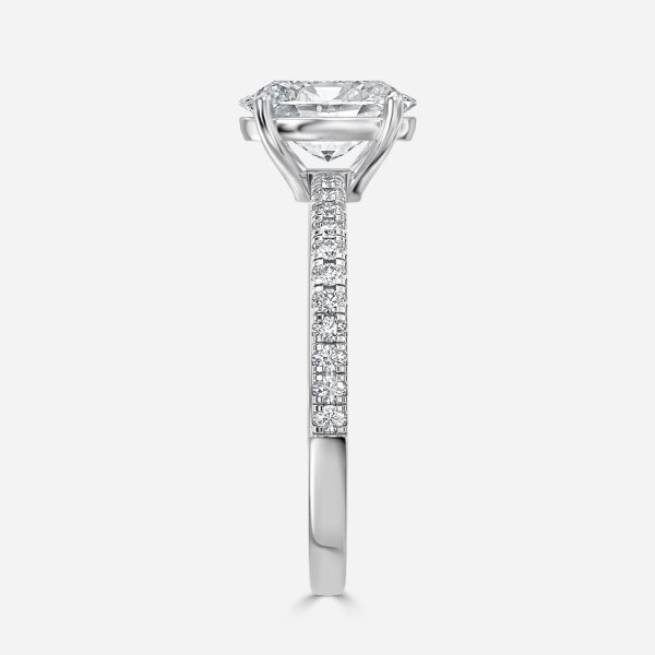 De La Luna Oval Diamond Band Engagement Ring