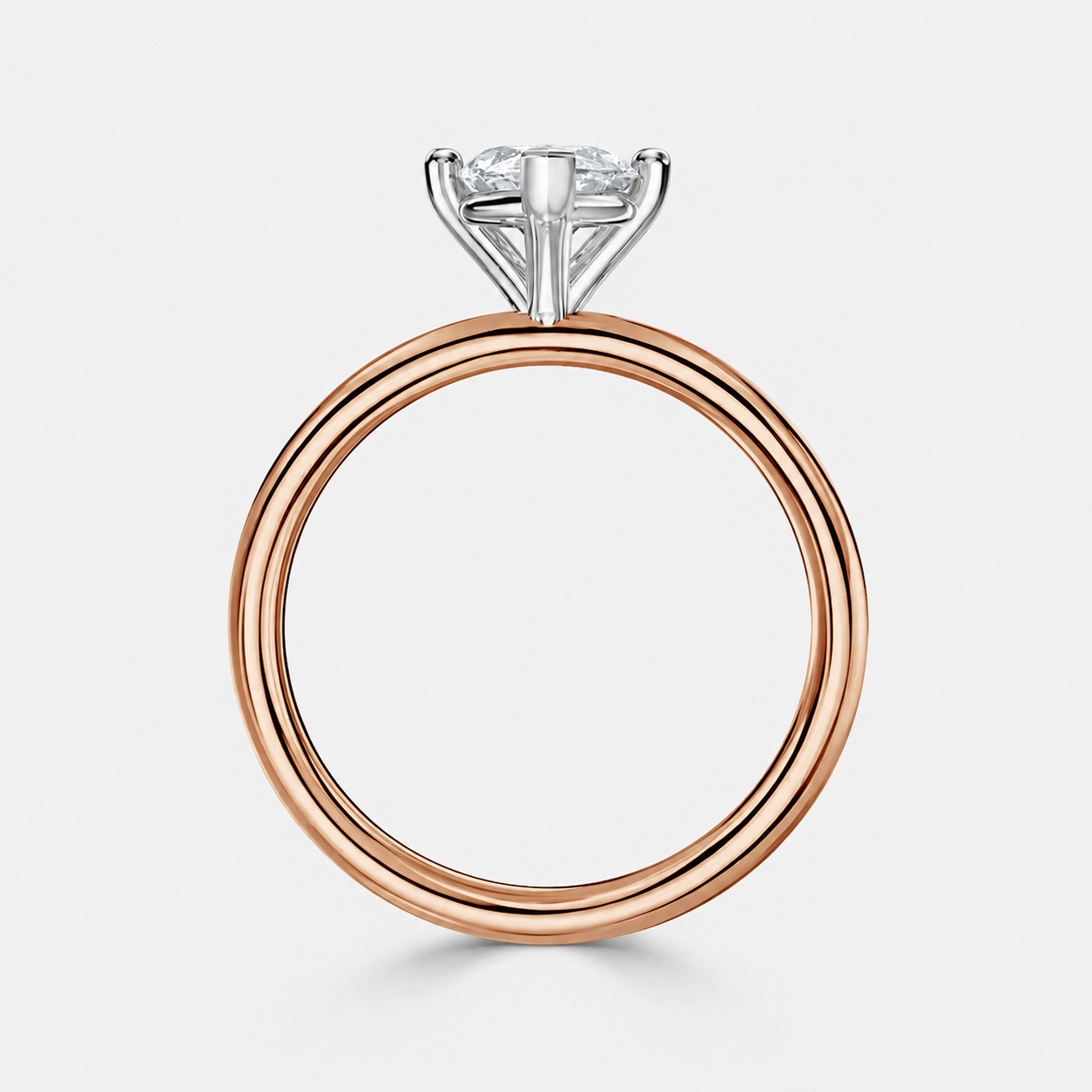 Marquise Two Tone Solitaire Engagement Ring