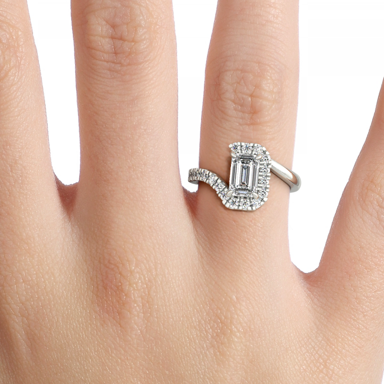 Emerald Halo Engagement Ring