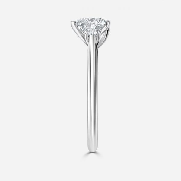 Heart Three Stone Engagement Ring