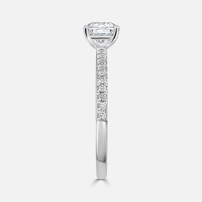 Cushion Diamond Band Engagement Ring