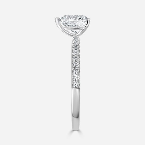 Heart Diamond Band Engagement Ring