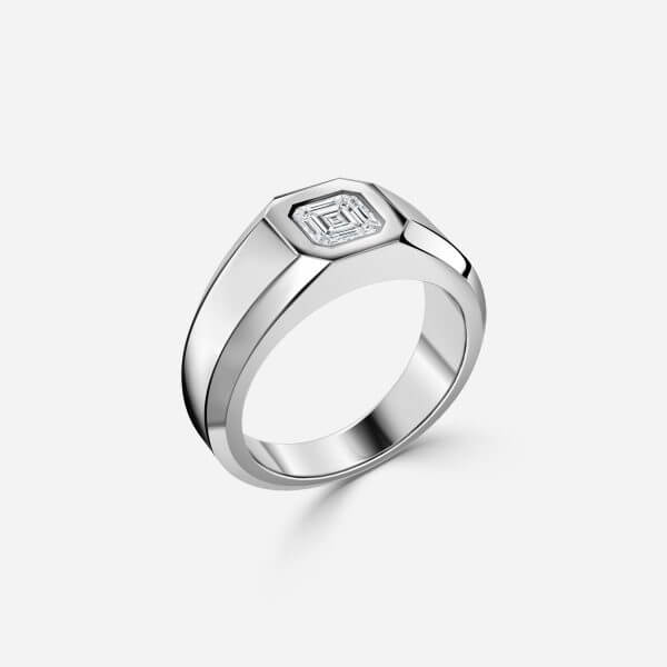 Asscher Bezel Engagement Ring