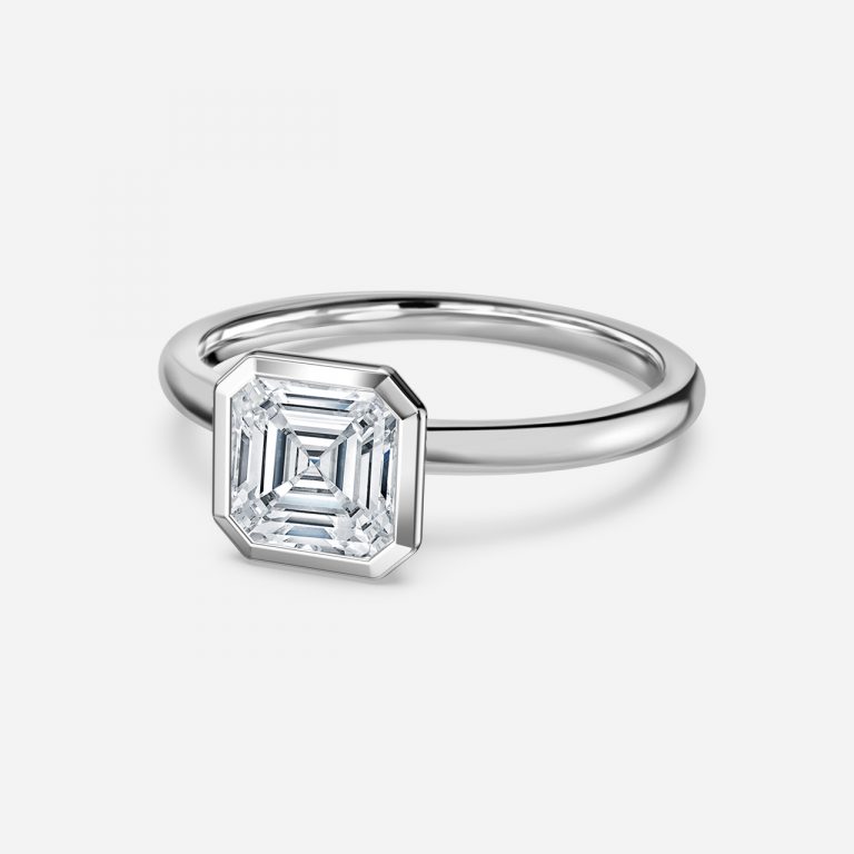 Asscher Bezel Engagement Ring