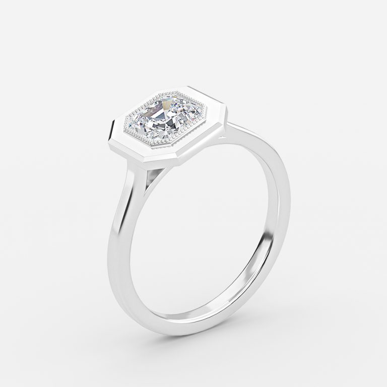 Asscher Bezel Engagement Ring