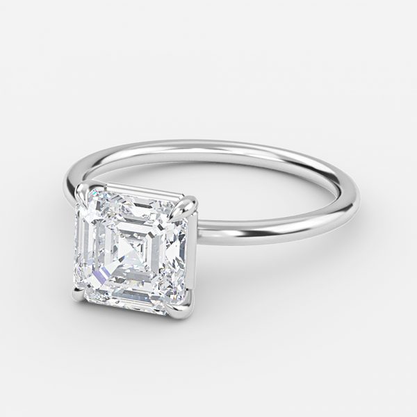 Asscher Solitaire Engagement Ring