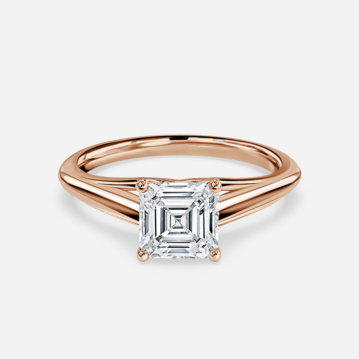 Asscher Solitaire Engagement Ring