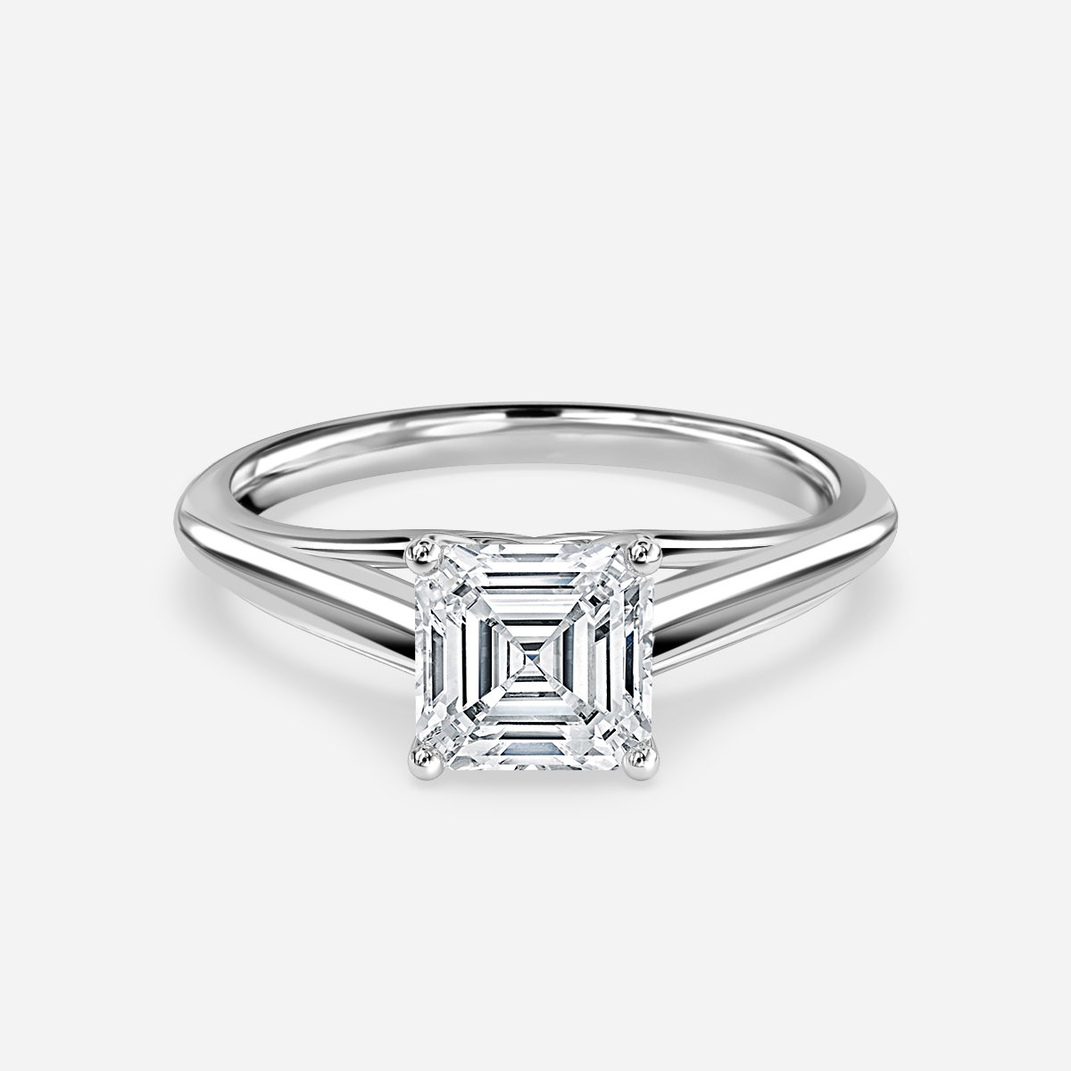 Asscher Solitaire Engagement Ring