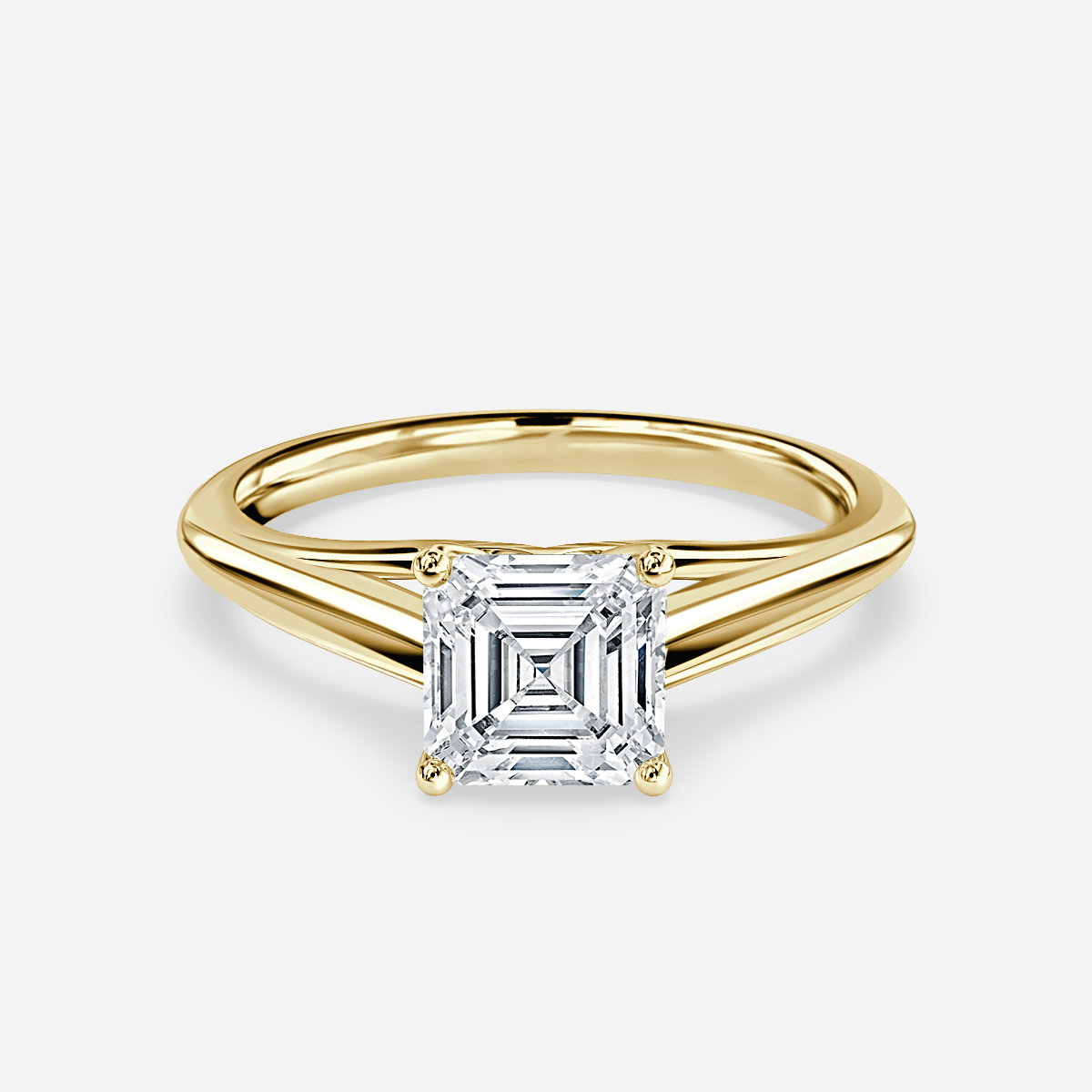 Asscher Solitaire Engagement Ring