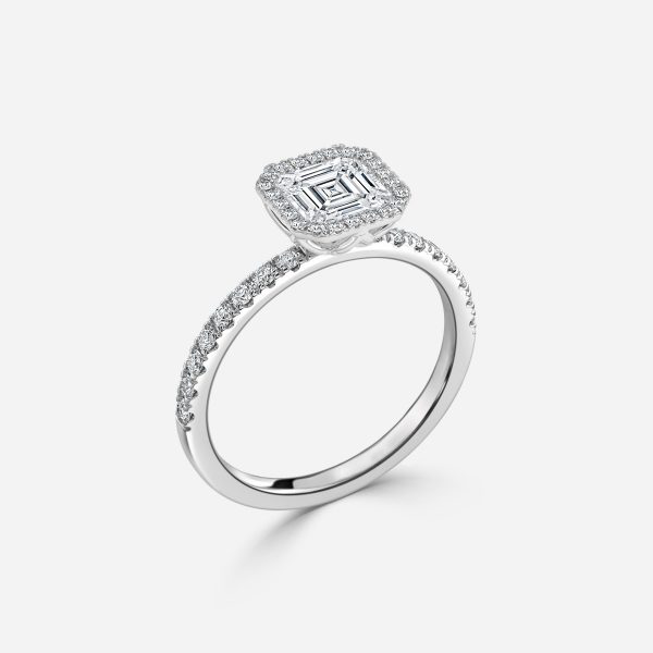 Asscher Halo Engagement Ring