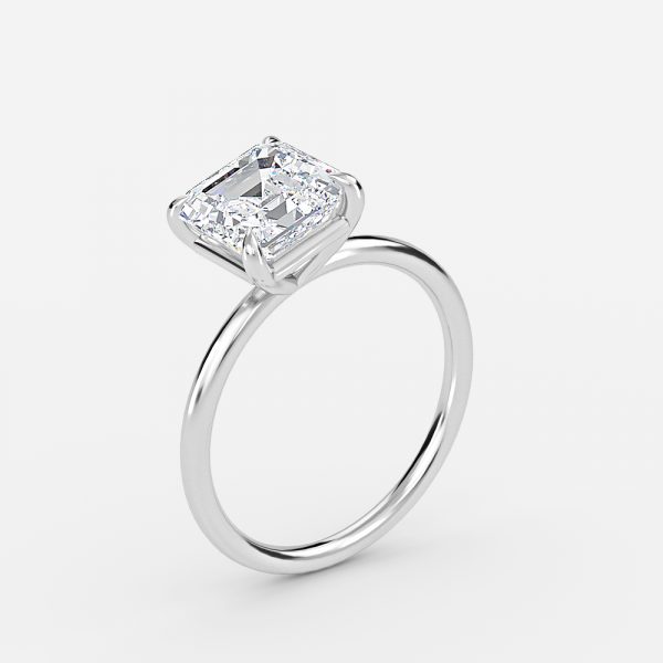 Asscher Solitaire Engagement Ring