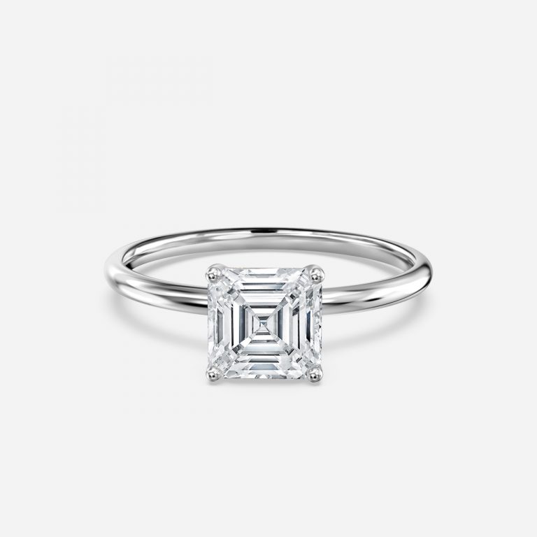 Asscher Solitaire Engagement Ring