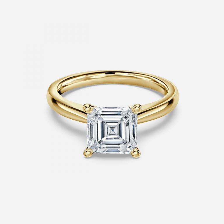 Asscher Solitaire Engagement Ring