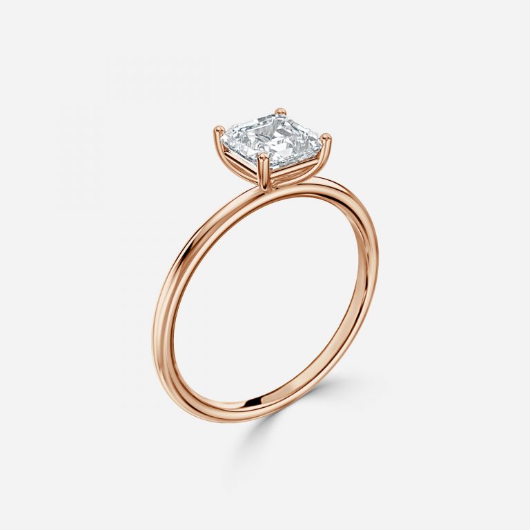 Asscher Solitaire Engagement Ring