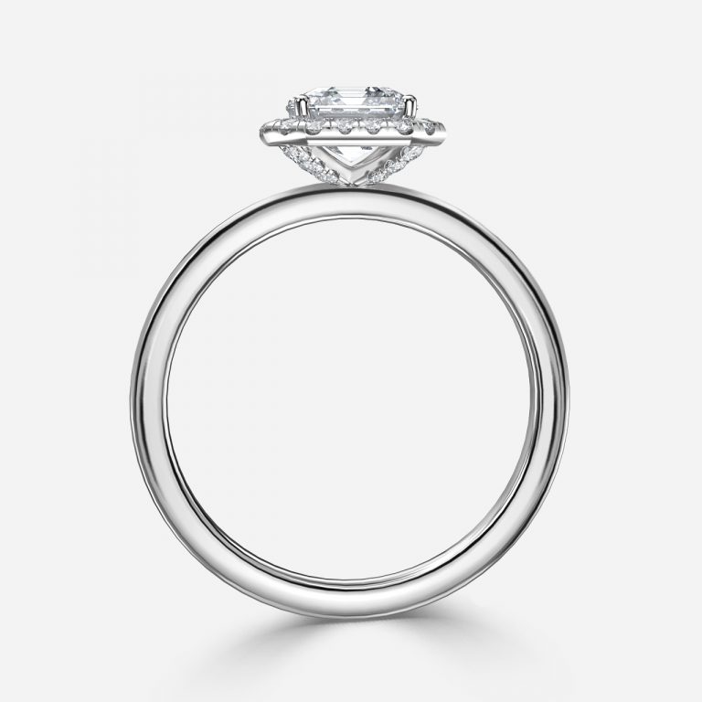 Asscher Halo Engagement Ring