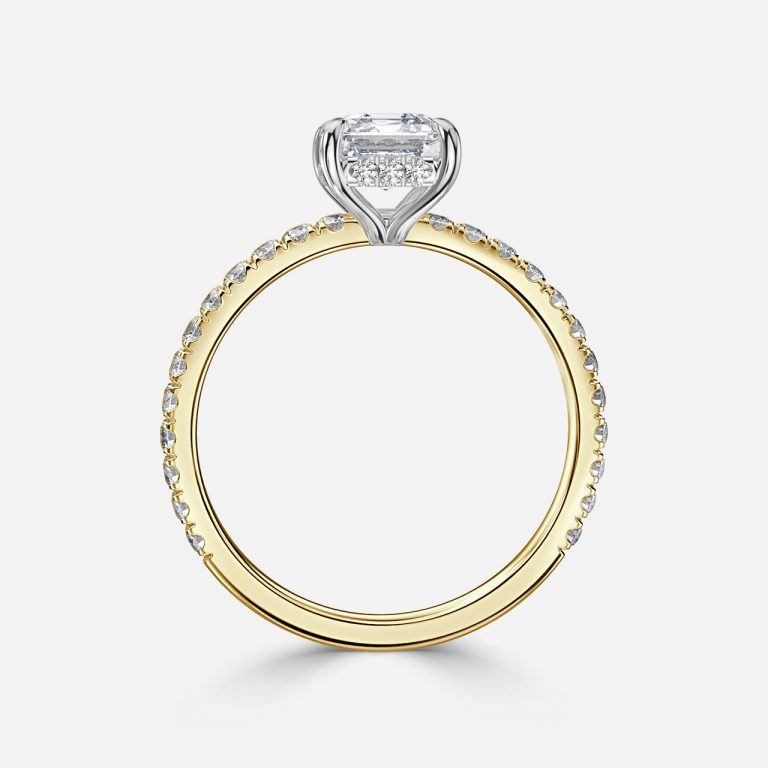 Asscher Hidden Halo Engagement Ring