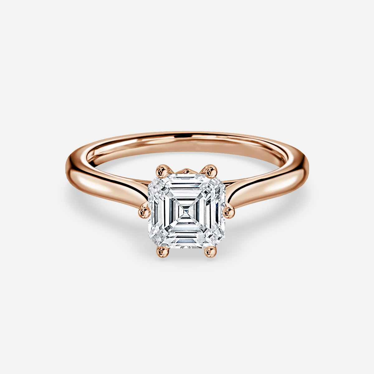 Asscher Solitaire Engagement Ring