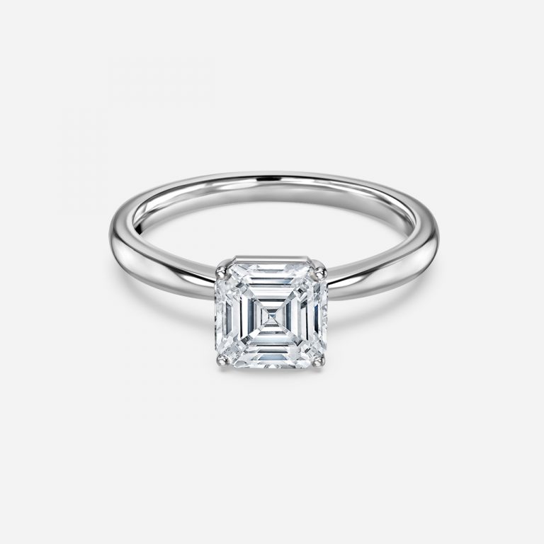 Asscher Solitaire Engagement Ring
