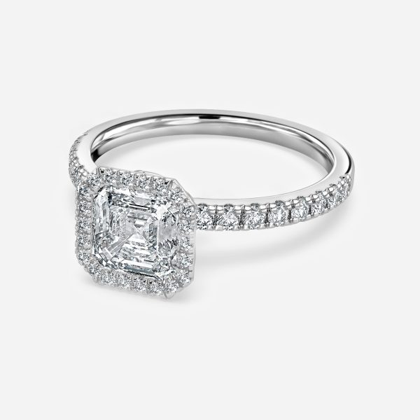 Asscher Halo Engagement Ring